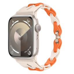 Chain Link Silicone Strap for Apple Watch Band Ultra 3 2 49mm 44mm 40mm 45mm 41mm 42mm Bracelet for Series 11 10 9 8 7 6 5 4 SE3