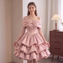 Butterfly Tie Solid Color One Shoulder Birthday Party Host Daily Cute Sweet Cake Fluffy Skirt Dress Formal Dress Customized