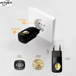 AITHEA Mini LED Night Light EU US Plug Dusk to Dawn Sensor Energy Saving Wall Lamp for Bedroom Bathroom Hallway