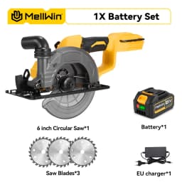 MELLWIN 6 Inch Brushless Circular Saw Rechargeable 45° Angle Adjustment Multifunction Cutting Machine For Makita 18V Battery Pin