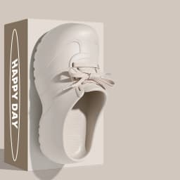 Soft Thick Bottom Lace Up Decoration Clogs Women Summer 2026 Light Weight EVA Mules Slippers Woman's Height Increase Sneakers