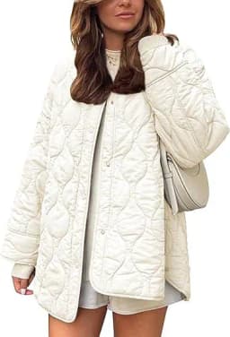 New Fashion Autumn Winter Women's Solid Color Long Sleeve O-neck Single-breasted Quilted Jackets Male Casual Trendy Simple Coats