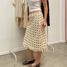 Women's Double Layered Mesh Skirt with Polka Dot Print Zipper-Up Edible Tree Fungus Design Y2K Fashion Holiday Bottoms