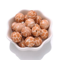 10Pcs 15mm Colorful Print Leopard Pattern Silicone Beads Ball Shape Teething Jewelry Beads For Teether Pacifier Chain Necklace