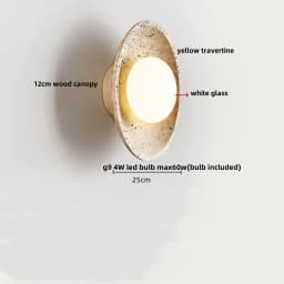 IWHD Nordic Modern LED Wall Lights Living Dining Room Bar Yellow Travertine Interior Home Decor Creatvie Bedside Lamp Lamparas