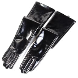 40 50 60 70 80cm Women's Ladies Real Patent Leather Shiny Black Overlength Party Evening Opera/Long Gloves