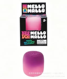 New Needoh Mello Mallo Uv Light Reactive Squish Toy Marshmallow Texture Slow Rising Squeeze Fidget Toy Sunlight Color Change