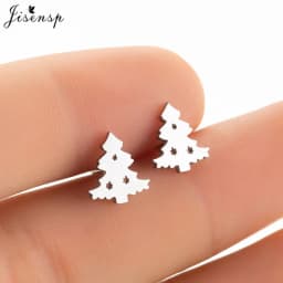 Korean Style Star Moon Ear Studs for Girls Minimalist Cat Puzzle Leaf Dinosaur Earrings Black Stainless Steel Jewelry Oorbellen