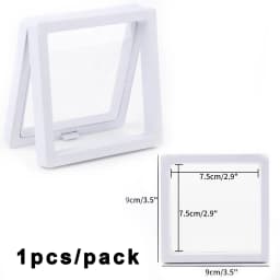 PE Film Jewelry Storage Box 3D Packaging Case Gemstone Free Stand Floating Frame Membrane Ring Earrings Necklace Display Holder