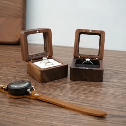 Black Walnut Solid Ring Box Single Double Ring Box Earrings Box Cufflinks Box Vintage Wooden Ring Box Exquisite Gift Box