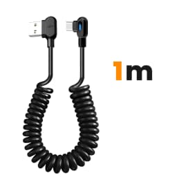 6A Dual Elbow USB C To Type C Short Spring Data Cable Fast Charging USB Type C Cable For Samsung Xiaomi Phone Charger Wire