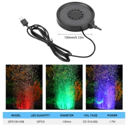Submersible Fish Tank Light Color Changing LED Air Stone Light Aquarium Underwater Air Bubble Lamp Making Oxygen for Fish Tank