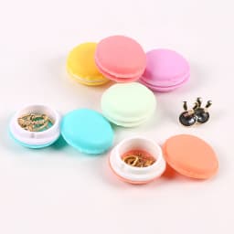 6Pcs Macaron Jewelry Box 6 Color Mini Rings Earrings Storage Box Travel Cosmetic Organizer Case Pill Container