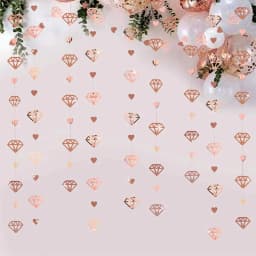 Rose Gold Happy Birthday Garlands Decorations Paper Circle Dots Star Hanging Streamer for 1st 16th 21st 30th 50th 70th Birthday