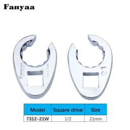 Fanyaa Flare Nut Clamp Tool Plum Open End Tubing Wrench Head 1/2 Inch 20-32mm Individual Hand Tool Fully Polished Chrome Plated