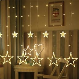 3.5M 138LED Icicle Star String Lights Fairy Lantern Curtain Christmas Lights Garland For Wedding Home Birthday Party Decoration
