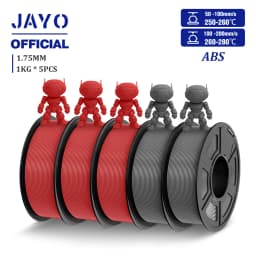 JAYO ABS Filament 5Rolls ABS 3D Filament 1.75mm 1KG 3D Printer Filament For FDM 3D Printers & 3D Pen Highly Resistant Durable