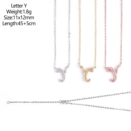 925 Sterling Silver D VVS1 Diamond Full Moissanite Pendant Necklace for Women Letter Sparkling Moissanite Jewelry