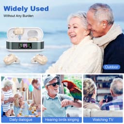 CIC Rechargeable Digital Display Hearing Aid Hearing Loss Elderly Adjustable Sound Amplifier Portable Charging Case
