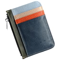 Men's Genuine Leather Minimalist Wallet - Ultra Thin Zipper Coin Pouch with Credit Card Holder (Small Money Bag)