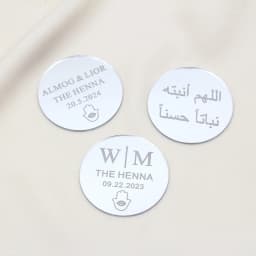 20/50/60/80/100Pcs Personalized Henna Party Round Tags Engraved Baptism Baby Name Wedding Circle Tags For Henna Day Custom Gift