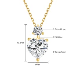 925 Sterling Silver Heart Moissanite Necklace D VVS1 Excellent Cut Diamond Pendant Fine Jewelry Gift for Women Valentine’s Day