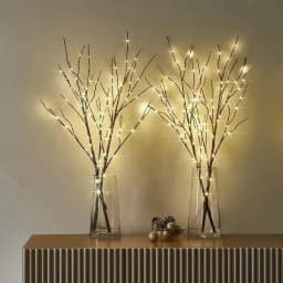 Christmas 50LED White Birch Branch Lights Battery Operated Fairy Twig Lamp for Xmas Wedding Home Party Table Decoration