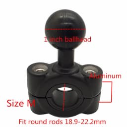 1 Inch 25mm Ball Head Adapter Motorcycle Handlebar Clamp Mount Phone Ball Head Mount Aluminum Ball Base Socket Arm Mount for Ram