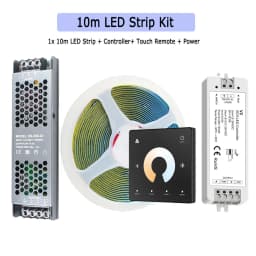 5M 10M 20M COB CCT LED Strip 24V Flexible High Density Dimmable Room Light 2.4G RF Touch Remote Control Dual White 2700K-6500K