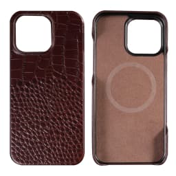 for Magsafe Case for iPhone 15 16 17 18 Pro Max Air 18Pro Natural Cowhide Leather Magnetic Protector Luxury Phone Back Cover