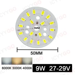 10PCS 9W 7W 5W 3W 2W SMD 5730 LED PCB Light Source Aluminum Light Board 20mm 23mm 50mm Mini LED Bulb Replacement Light Board