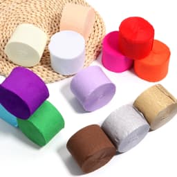 25M/Roll Rainbow Crepe Paper Streamers for Wedding Birthday Party Backdrop Decoration Colorful Paper Crepe Garland Ribbon Decora