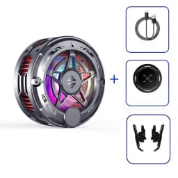 2IN1 Universal Portable Magnetic Clip Semiconductor Phone Cooler Digital Display RGB Light Cooling Fan for Iphone Samsung Xiaomi