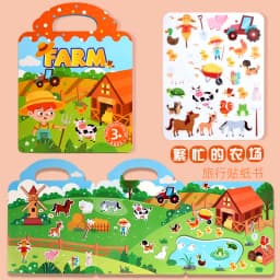 Kids' Reusable DIY Sticker Books Multi-Theme Bubble Paste Book Stickers Portable Montessori Sticker Toy Gifts for Children