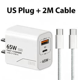 GaN Fast Charging 65W USB Type C Charger EU KR US PD 3.0 Quick Charge Wall For Phone Adapter For iPhone 15 Xiaomi Huawei Samsung