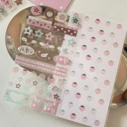 New Cute Musical Note Strawberry Glitter Sticker for Phone Camera Luggage Journal Sticker Kawaii Decoration Sticker Gift