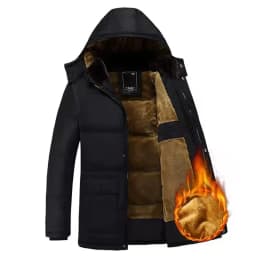 Men New Winter Fleece Lined Warm Winter Parkas Men Thickened Comfortable Warm Parkas Men Soft Durable Jackets Men Winter Parkas