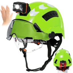 CE Construction Safety Helmet with Head Lamp Double Goggles Reflective Stickers ANSI Hard Hat Industrial Work Head Protection