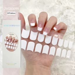 16/20/22Tips Semi-Cured Gel Nail Patch Adhesive Sliders Long Lasting Full Gel Nail Stickers DIY Manicure Harden In UV Lamp Need
