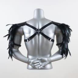 UYEE Belt Feather Shrugs Shawls Gothic Punk Feather Cape Jacket Punk Scarf Shoulder Wraps Halloween Cosplay Stage Show Belt