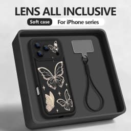 Retro Butterfly Pattern Lanyard Phone Case For iPhone 18 17 Pro Max 16 14 15 17 Pro 13 Pro Max 17e 16e 11 Soft Wrist Strap Cover