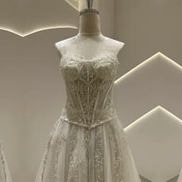 SL-9525 Customized SuLi Romantic Strapless Bride Wedding Dress Lace Appliques Beading Bohemian See Through Beach Bridal Gown