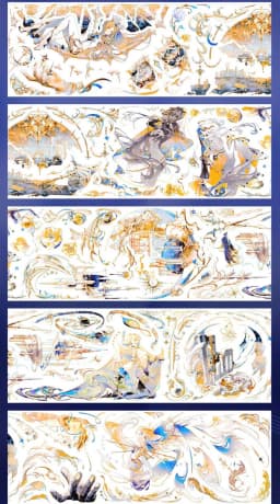 1 Loop Pet Washi Tape Sample Many Designs Wild Sunflower, Silent Corona, Pup of The Sands, Fallen Sacred Domain