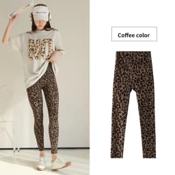 BIVIGAOS Spring Summer New Pink Leopard Print Sharkskin Leggings Women High Waist Seamless Tight Sexy Sport Fitness Legging