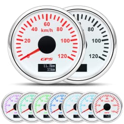 30/60/80/120/200 Km/h GPS Speedometer With GPS Antenna for 12V 24V Car Boat Marine Waterproof Speed Gauge Odometer 7 Colors led