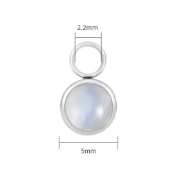 Right Grand ASTM F136 Titanium Opal Moonstone Earring Charm for Huggie Hoop Helix Cartilage Clicker Earlobe Piercing Jewelry