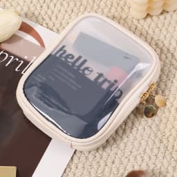 Portable Lipstick Pouch Transparent Touch-Up Cosmetic Pouch Cosmetic Organizer Travel Bluetooth Headphone Charging Cable Pouch