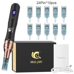 8 Speed Level Rechargeable Microneedling Derma Pen/Mas Pen N6 With 10Pcs Replacement Tips 0.25mm