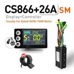 Ebike SineWave Three Mode Controller 24V-52V 17A 26A 30A 40A 45A TFT Display Throttle Hall Unlimited Motor 350W-2000W Moto