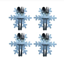 Party Supplies Santa Claus Xmas Tree Snowflake Table Decorations Tableware Organizer Christmas Knife Fork Holder Cutlery Bag